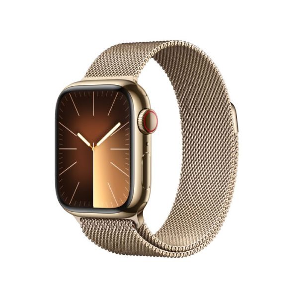 Apple Watch Series 9 GPS + Cellular Stainless Steel Case with Milanese Loop