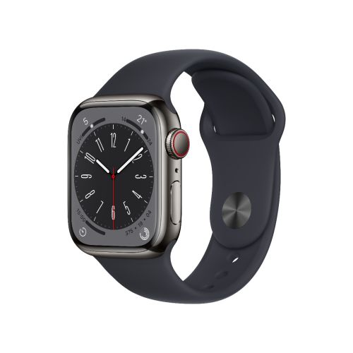 Apple Watch Series 8 GPS + Cellular Stainless Steel Case with Sport Band - Regular